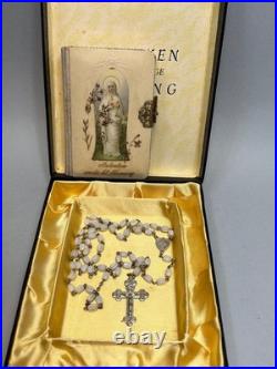 Antique German Catholic Religious Holy Confirmation Prayer Book MOP Rosary Bead