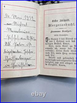 Antique German Catholic Religious Holy Confirmation Prayer Book MOP Rosary Bead