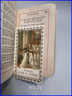 Antique German Catholic Religious Holy Confirmation Prayer Book MOP Rosary Bead