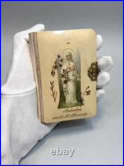 Antique German Catholic Religious Holy Confirmation Prayer Book MOP Rosary Bead
