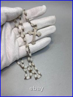 Antique German Catholic Religious Holy Confirmation Prayer Book MOP Rosary Bead