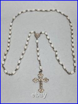 Antique German Catholic Religious Holy Confirmation Prayer Book MOP Rosary Bead