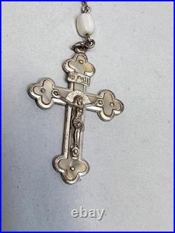 Antique German Catholic Religious Holy Confirmation Prayer Book MOP Rosary Bead
