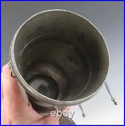 Antique German Pewter Guild Cup Pokal Tankard 18th C. Coins Religious Medals