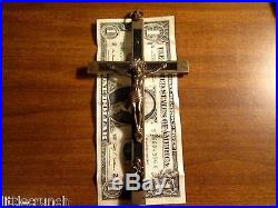 Antique German Religious Crucifix Skull Crossbones 6 1/2 Rosary Cross Nice