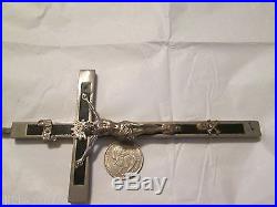 Antique German Religious Crucifix Skull Crossbones 6 1/2 Tall Rosary Cross Nice