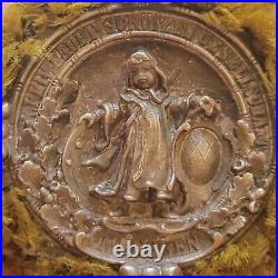 Antique German Silver Religious Pin Brooch 2800s RARE