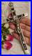 Antique-Germany-Metal-Ebony-Wood-Crucifix-Cross-Religious-Relic-1900-s-RARE-01-ep
