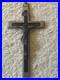 Antique-Germany-Metal-Ebony-Wood-Crucifix-Cross-Religious-Relic-1900-s-RARE-01-osj