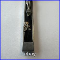 Antique Germany Metal Ebony Wood Crucifix Cross Religious Relic 1900's RARE