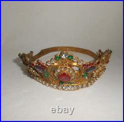 Antique Gilded Bronze French Religious Santos Diadem Crown Tiara 19th Century