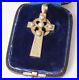 Antique-Gold-Enamel-Pearl-Celtic-Cross-Pendant-Religious-Crucifix-Necklace-01-epmu