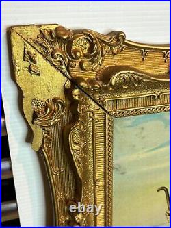 Antique Gold Ornate Wood Framed Print Religious Jesus Lamb of God Print 27 x 23