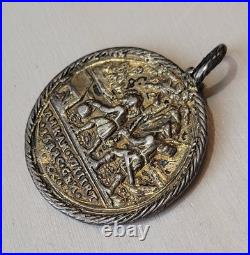 Antique Gold Plated Abram Begat Isaac And Evangelion Religious Pendant Medal