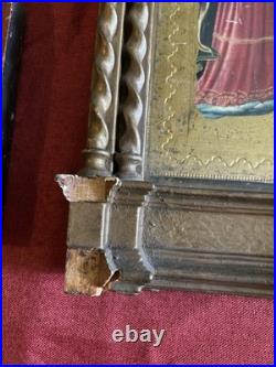 Antique Gothic Style Florentine Renaissance Religious Angels Wood Panels Plaque