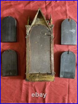 Antique Gothic Style Florentine Renaissance Religious Angels Wood Panels Plaque