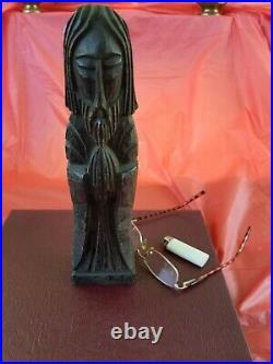 Antique Hand Carved Religious Wood Statue