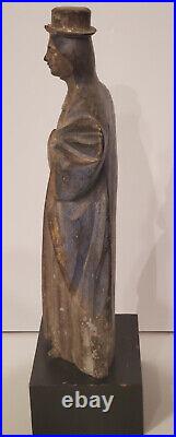Antique Hand Carved Religious Wooden Statue