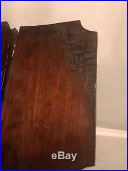 Antique Hand Carved Wood Wall Shelf Gothic Shrine for Religious Statue