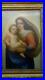Antique-Hand-Painted-Porcelain-Plaque-Tile-Mary-and-Baby-Jesus-Religious-01-qs
