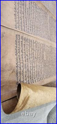 Antique Handwritten Hebrew Biblical Manuscript on Parchment (Klaf) 18th19th C