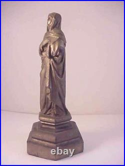 Antique Heavy Metal Our Lady of Lourdes or Mary Figurine Religious Catholic