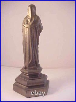 Antique Heavy Metal Our Lady of Lourdes or Mary Figurine Religious Catholic