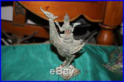 Antique Hinduism Buddhist Bronze Religious Statue-God Riding Bird-Spiritual-Larg