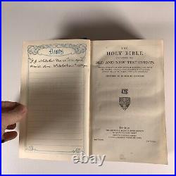 Antique Holy Bible British and Foreign Bible Society 1800's Hardcover Edition