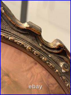 Antique Holy Family Chromolithography in Ornate Religious Frame Need Restoration