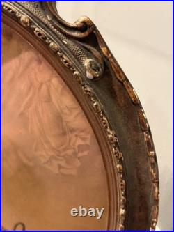 Antique Holy Family Chromolithography in Ornate Religious Frame Need Restoration