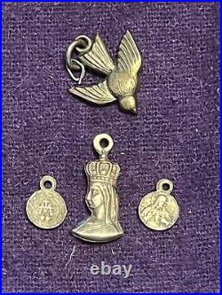 Antique Holy Mary Religious Jesus Charms Pendants Vintage French medailles