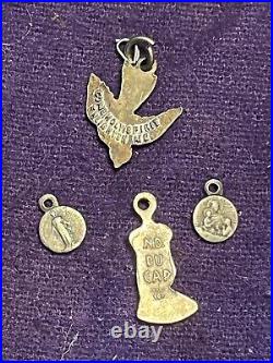 Antique Holy Mary Religious Jesus Charms Pendants Vintage French medailles