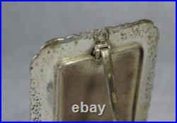 Antique Icon of Madonna and Child-Hand-Etched Religious Art in Ornate 800 Silver
