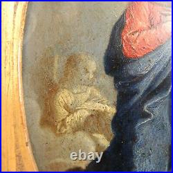 Antique Immaculate Conception Painting Copper Virgin Mary Saint Italian School