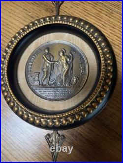 Antique Incolvmitas Pvblica Italian Lrg Bronze Medal Set Of 2,3 D Frames Pair