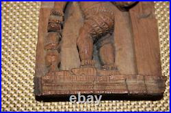 Antique India Hindu Wood Carving Religious Spiritual God Hinduism
