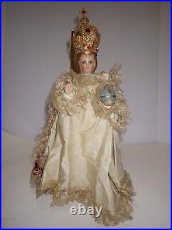 Antique Infant Of Prague 12 Jesus Statue Crown & Robes Catholic Religious