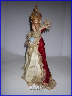 Antique Infant Of Prague 12 Jesus Statue Crown & Robes Catholic Religious