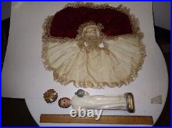 Antique Infant Of Prague 12 Jesus Statue Crown & Robes Catholic Religious