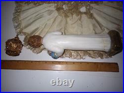 Antique Infant Of Prague 12 Jesus Statue Crown & Robes Catholic Religious