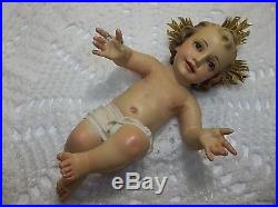 Antique Italian Baby Jesus Santos GLASS EYES Religious Nino Figurine