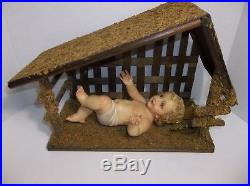Antique Italian Baby Jesus Santos GLASS EYES Religious Nino Figurine 10