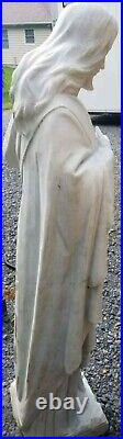 Antique Italian Carved Marble Sacred Heart of Jesus Religious Church Statue 55