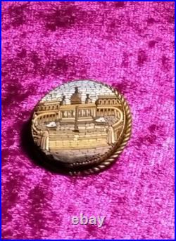 Antique Italian Micro Mosaic Brooch Vatican City St Peter's Square Rome
