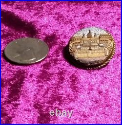 Antique Italian Micro Mosaic Brooch Vatican City St Peter's Square Rome