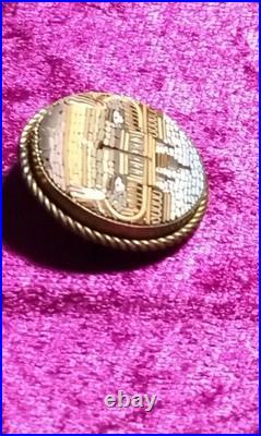 Antique Italian Micro Mosaic Brooch Vatican City St Peter's Square Rome