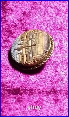 Antique Italian Micro Mosaic Brooch Vatican City St Peter's Square Rome