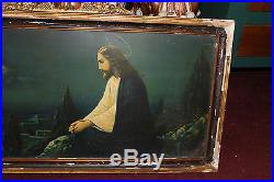 Antique Jesus Christ Christianity Religious Print On Metal-Framed-Jesus At City