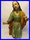 Antique-Jesus-Hand-Carved-Wood-Statue-Polychrome-Glass-Eyes-Religious-ZE4-10-01-qnm